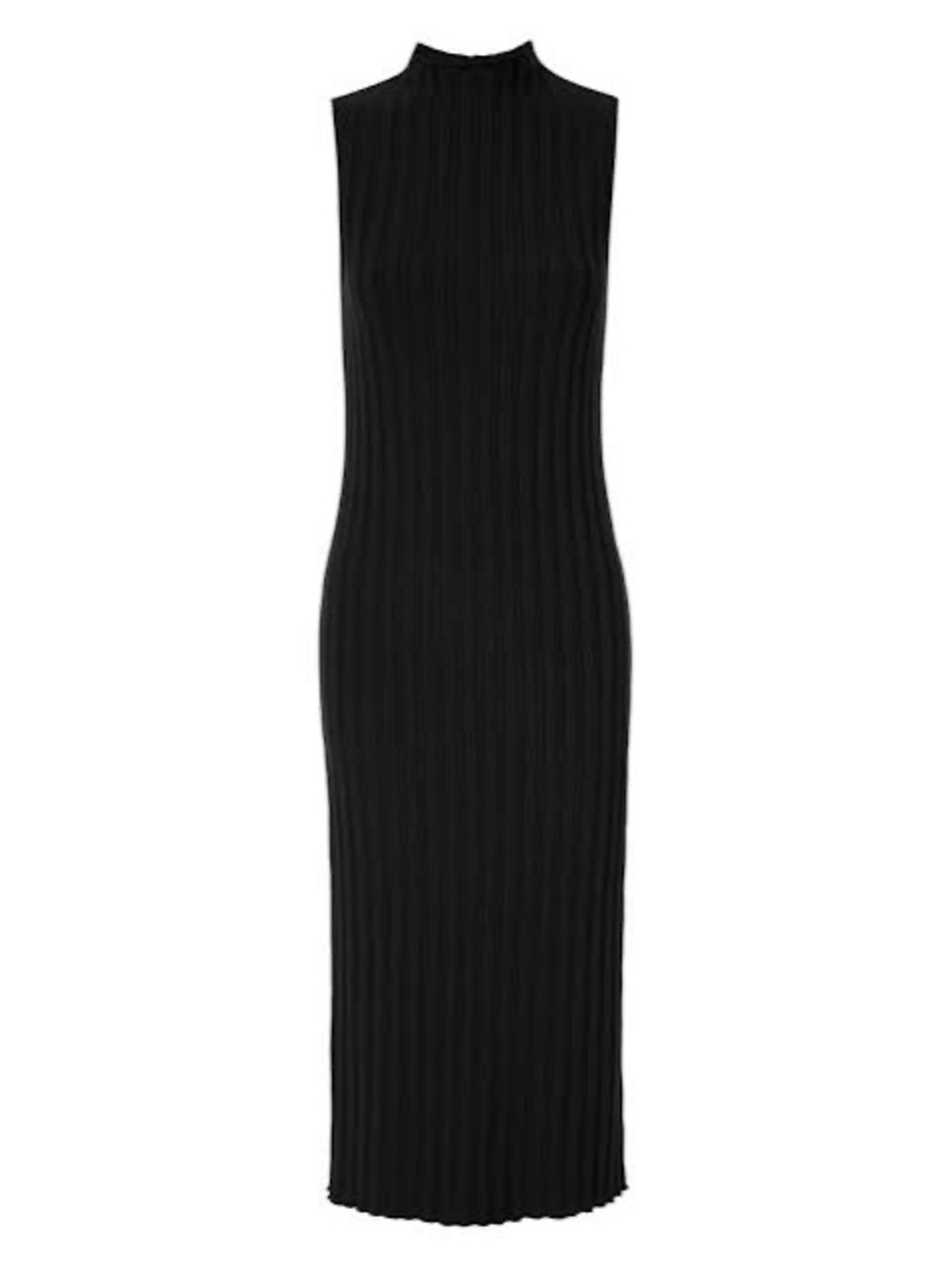 Nation LTD Linda Tencel Knit Turtleneck Tank Midi Dress in Jet Black Sz M